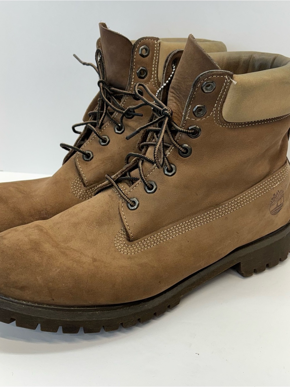 Timberland Premium Waterproof Boots Men 13 M Tan 11032 Leather 6 Inch